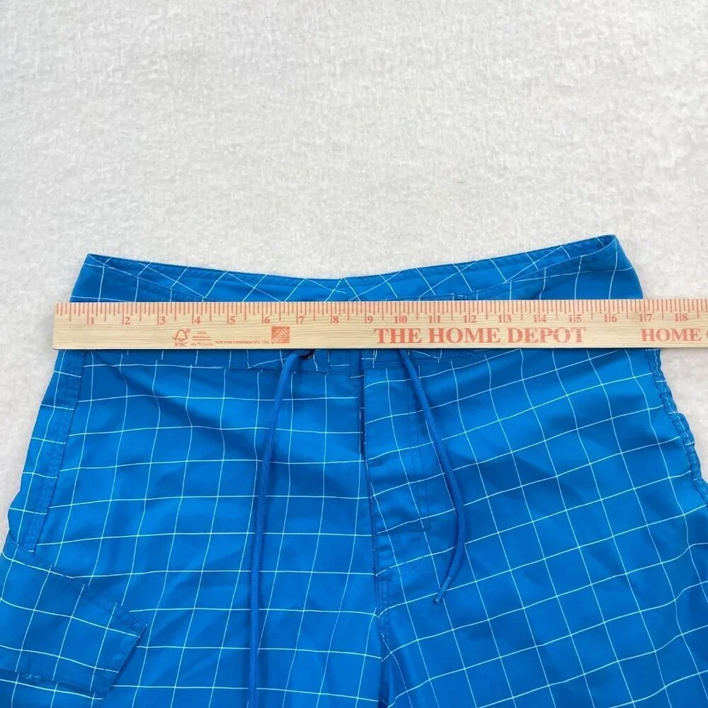 The North Face Board Shorts Men's 32 Blue Swim Trunks Quick Dry Pocket Logo Surf